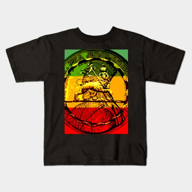 Rasta Lion of Judah Kids T-Shirt by rastaseed